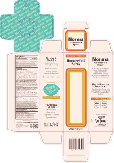 NORMS 3 OZ HEM SPRAY UNIT CARTON.jpg carton - NORMS 3 OZ HEM SPRAY UNIT CARTON